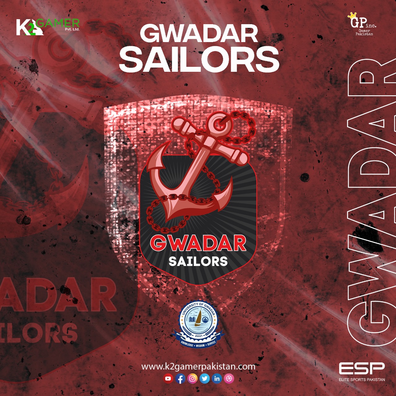 official logo of Gawadar University's teams - the Gawadar Sailors!